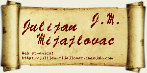 Julijan Mijajlovac vizit kartica